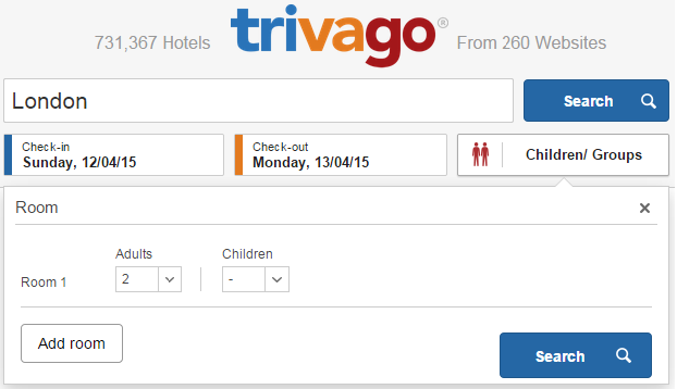  Click here to visit trivago.com.