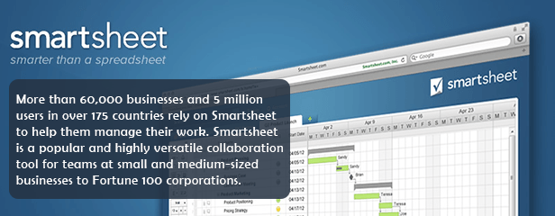 SmartSheet.com - Online project management and spreadsheet utility provider