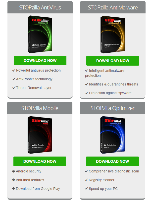 StopZilla - Antivirus, antimalware and other security software providers