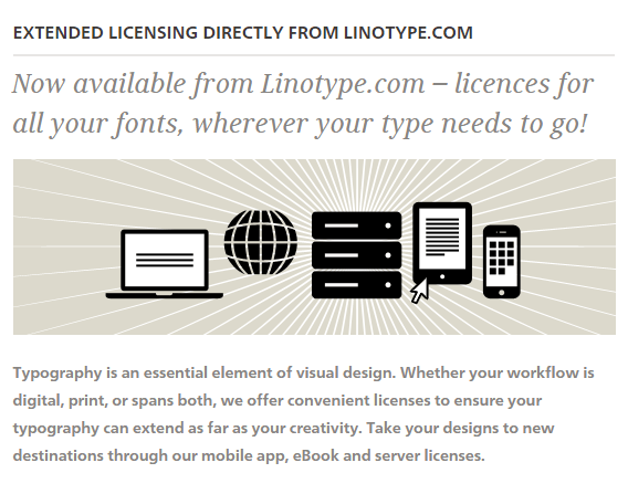 LinoType.com - Fonts for web, desktop, mobile phones and more