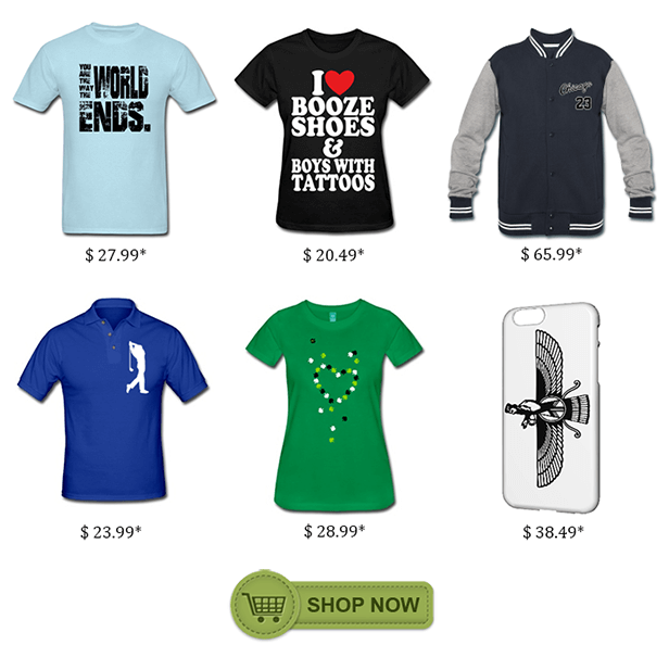 Spreadshirt.com - Online site for custom T-shirt and shirt printing