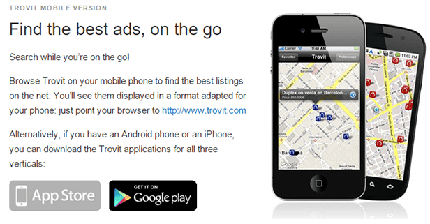 Trovit.com - A search engine for classified ads of real estate, jobs, cars and vacation rentals