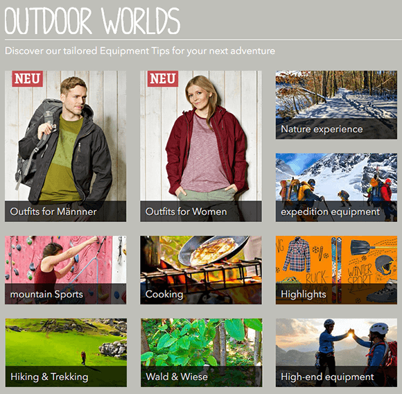 Outdoor equipment and gear store from Germany