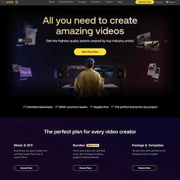 artlist.io review - digital assets and tools for video creation