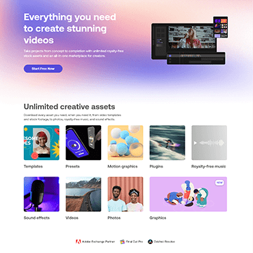 motionarray.com - all-in-one platform for video content creation